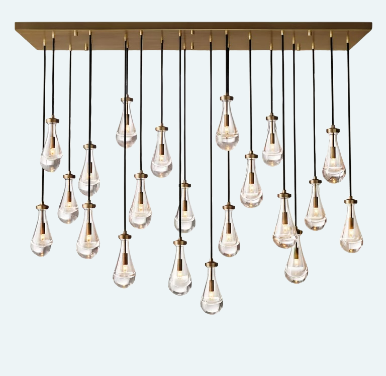 Customize Raindrop Linear Chandelier 40", Rain Chandelier