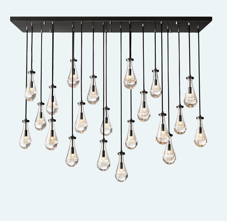 Customize Raindrop Linear Chandelier 40", Rain Chandelier