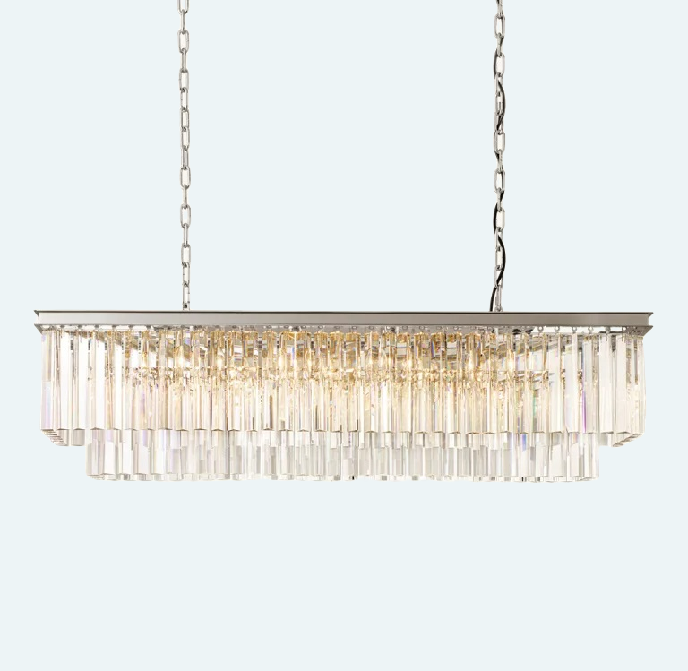 Odeon Rectangle Chandelier 49", 2-Tier
