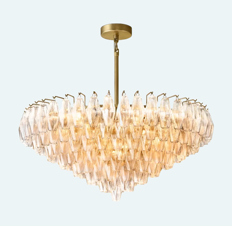 Chiara Glass Tiered Square Chandelier 32"SQ