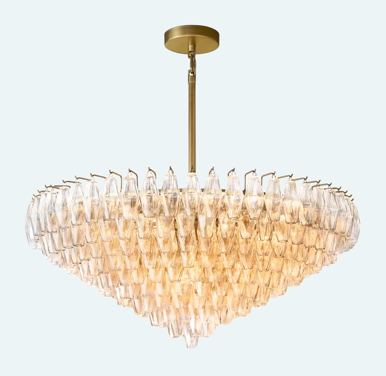 Chiara Glass Tiered Round Chandelier 47"