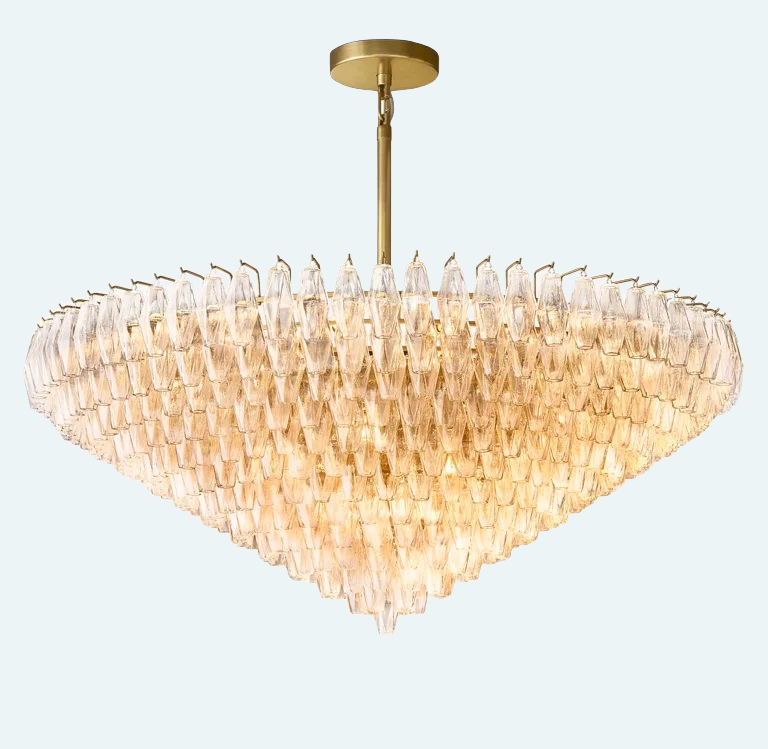 Chiara Glass Tiered Round Chandelier 61"