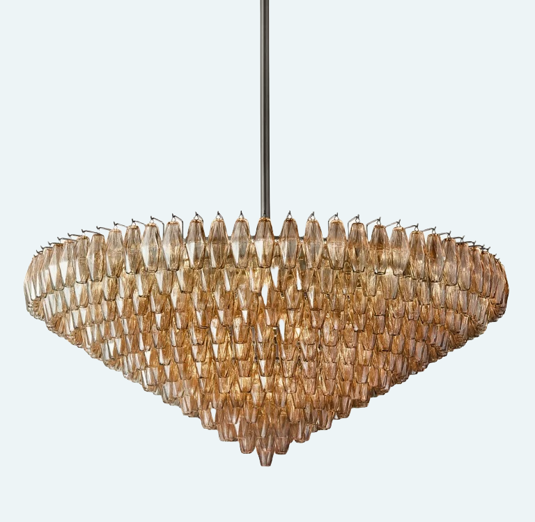 Chiara Glass Tiered Round Chandelier 61"