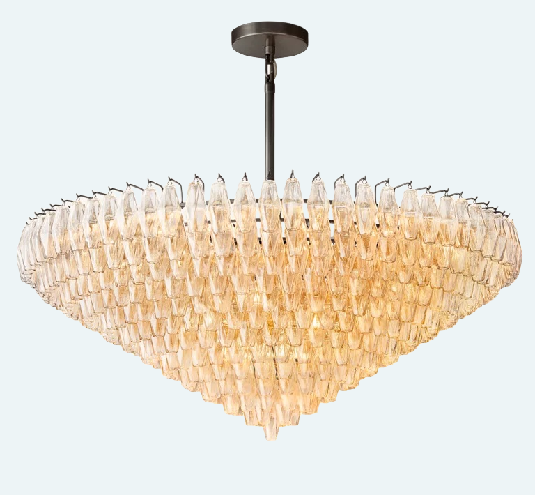 Chiara Glass Tiered Round Chandelier 61"