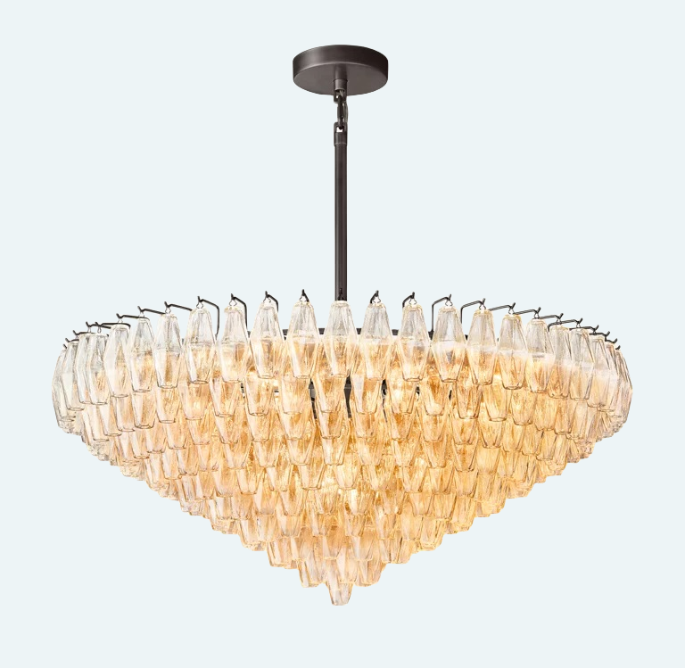 Chiara Glass Tiered Round Chandelier 47"