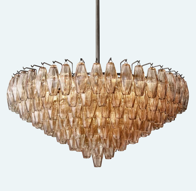 Chiara Glass Tiered Square Chandelier 32"SQ