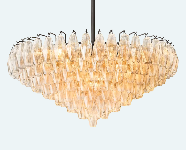 Chiara Glass Tiered Square Chandelier 32"SQ