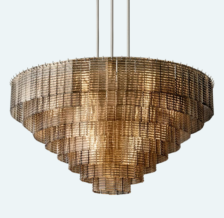 Sirens Glass Round Chandelier 65"