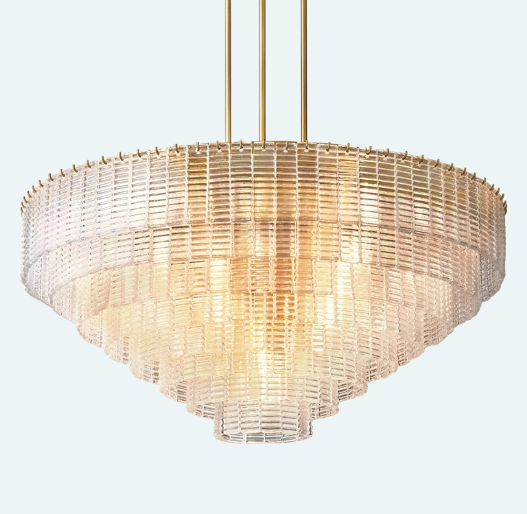 Sirens Glass Round Chandelier 65"