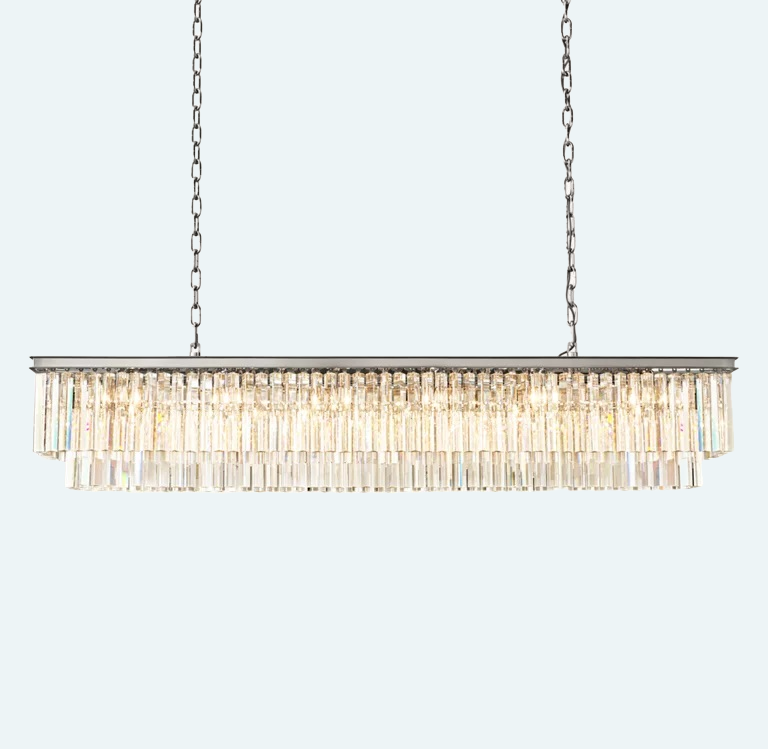 Odeon Tiered Rectangle Chandelier 72"