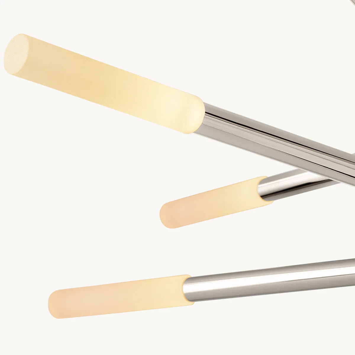 Roussea 8-Light Mobile Etched Rod Chandelier