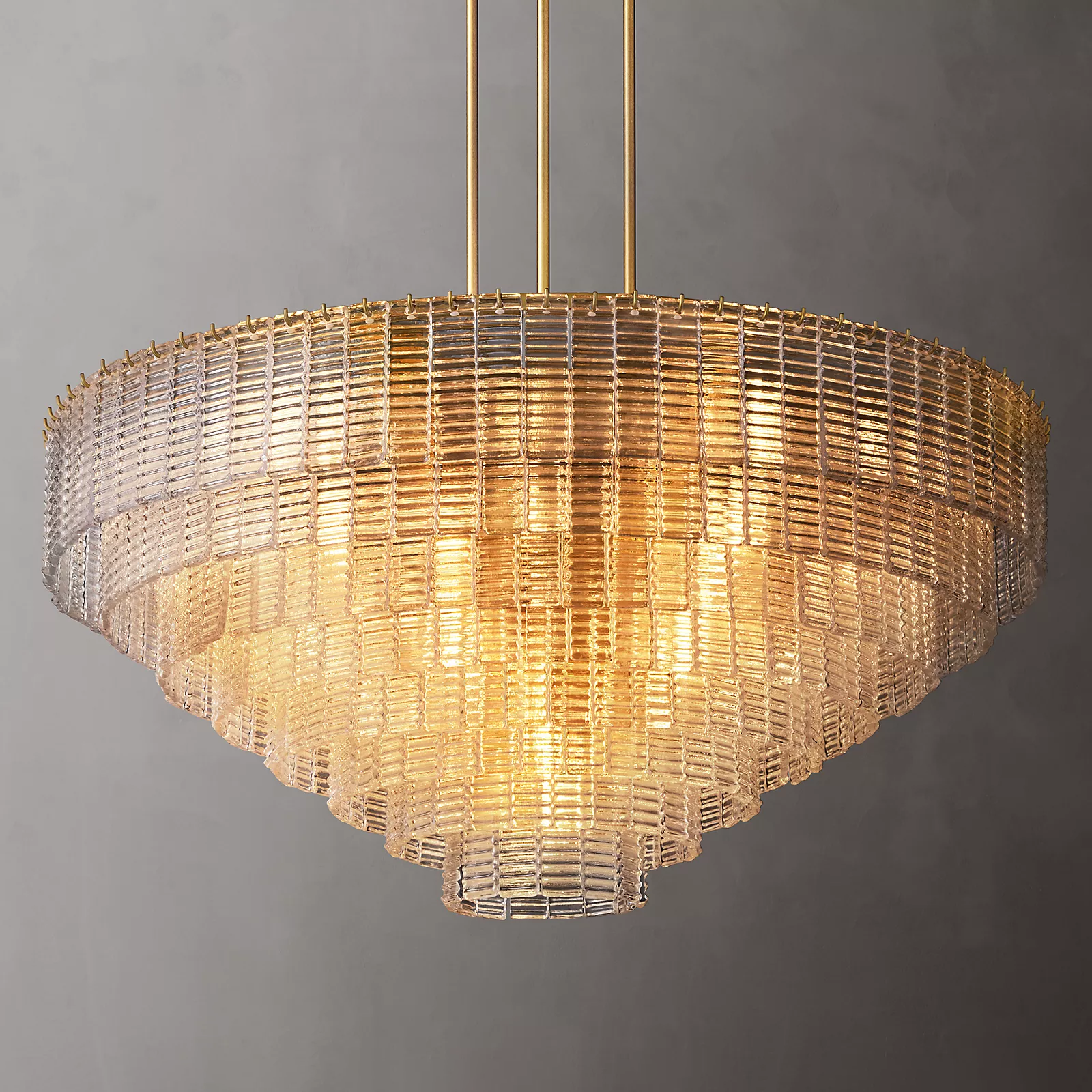 Siene Smoke Round Clear Chandelier 52"