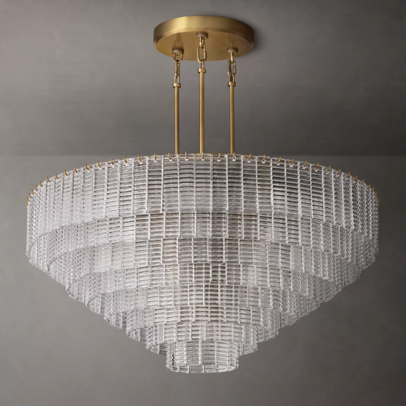 Siene Smoke Round Clear Chandelier 52"