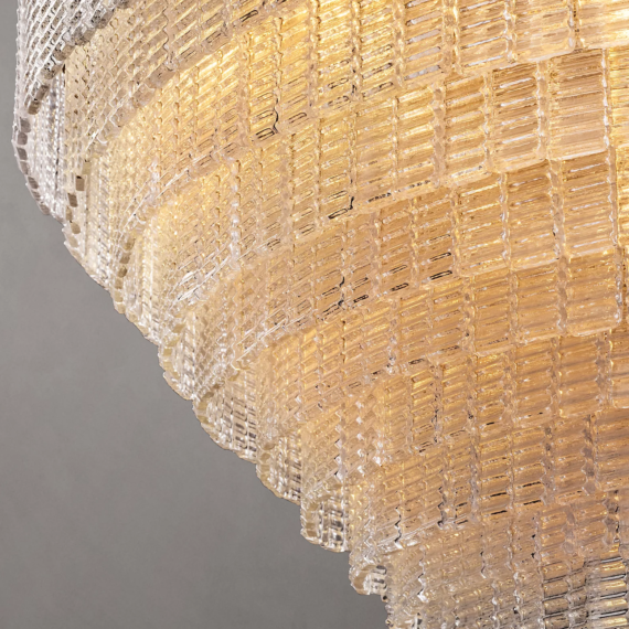 Siene Smoke Round Clear Chandelier 52"