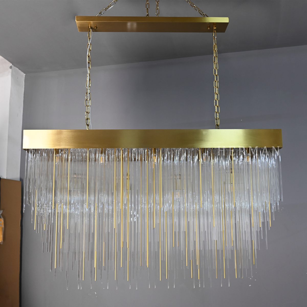Cascad Rectangular Chandelier 54"