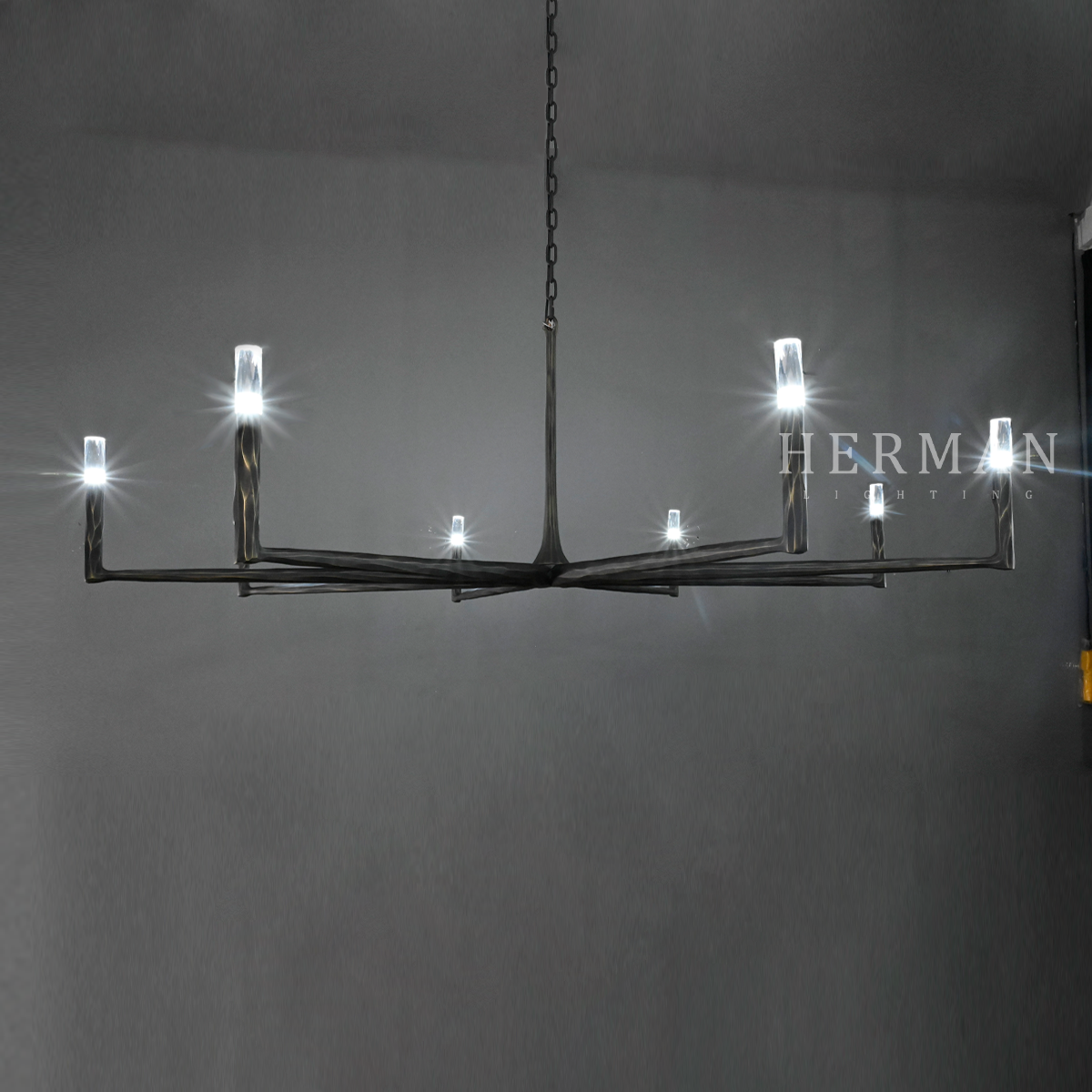 Thaddeus Forged Round Chandelier 72"