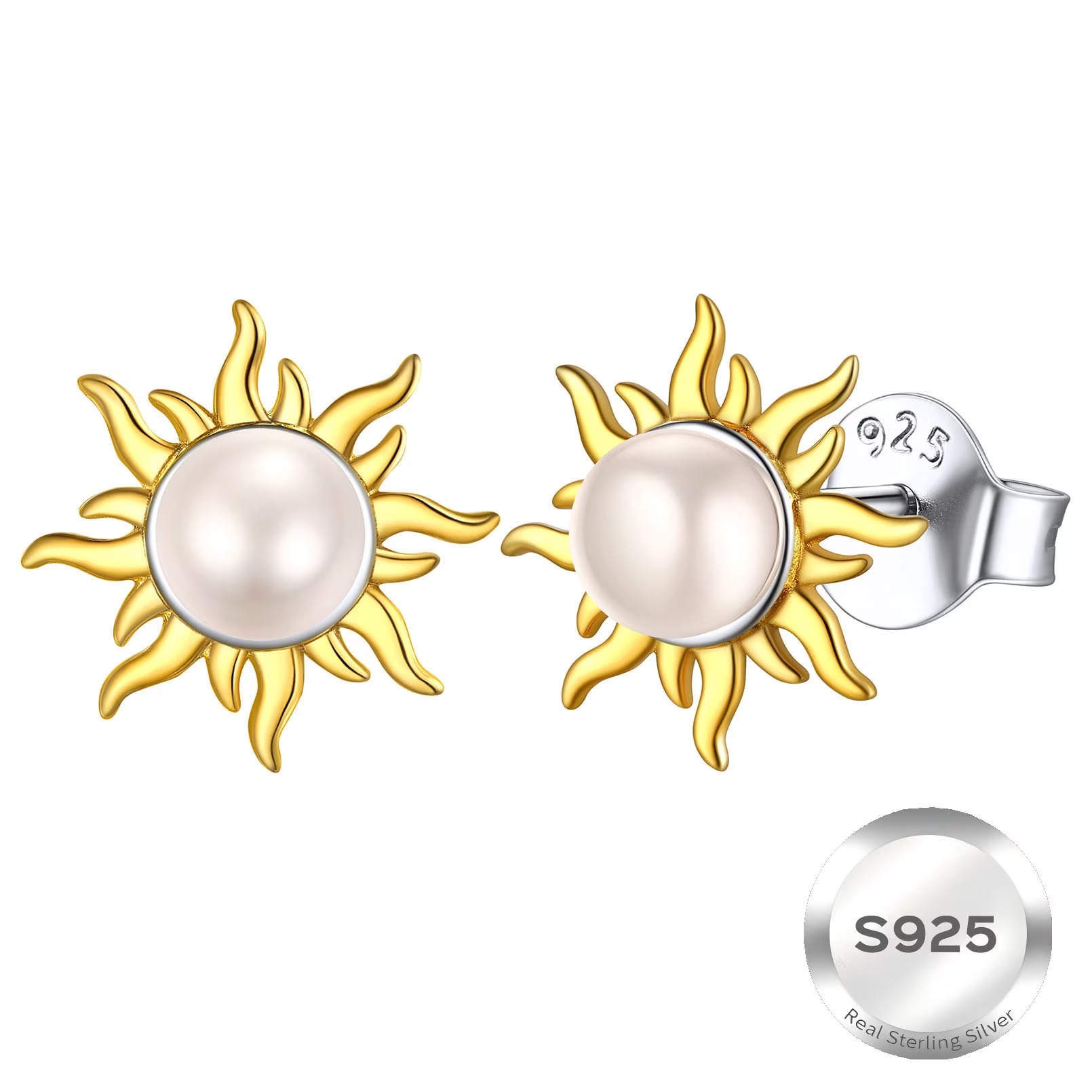 ChicSilver Pearl Earrings for Women 4mm Freshwater Cultured White Button Pearl Stud Earrings 925 Sterling Silver