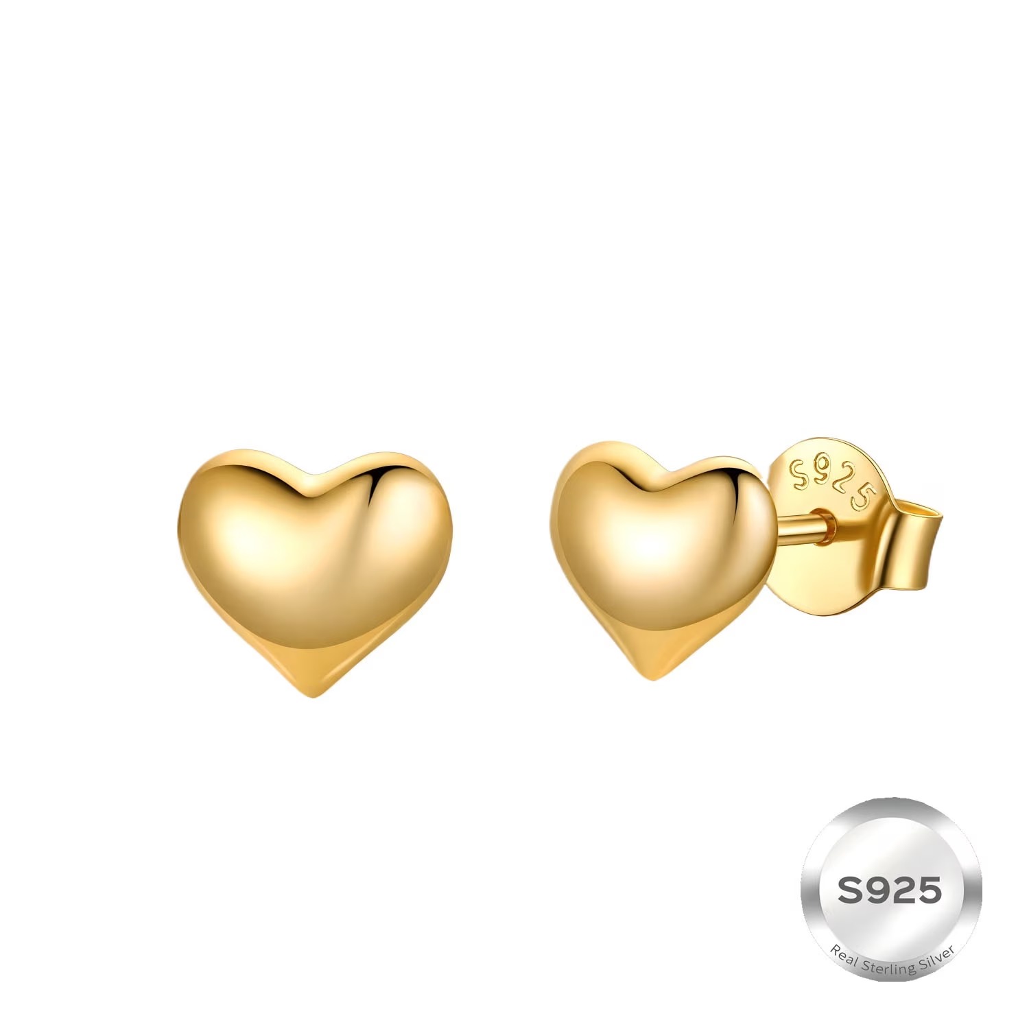 ChicSilver 925 Sterling Silver Heart Stud Earrings for Women, Dainty Small Heart Earrings for Birthday Valentine's Day Gift