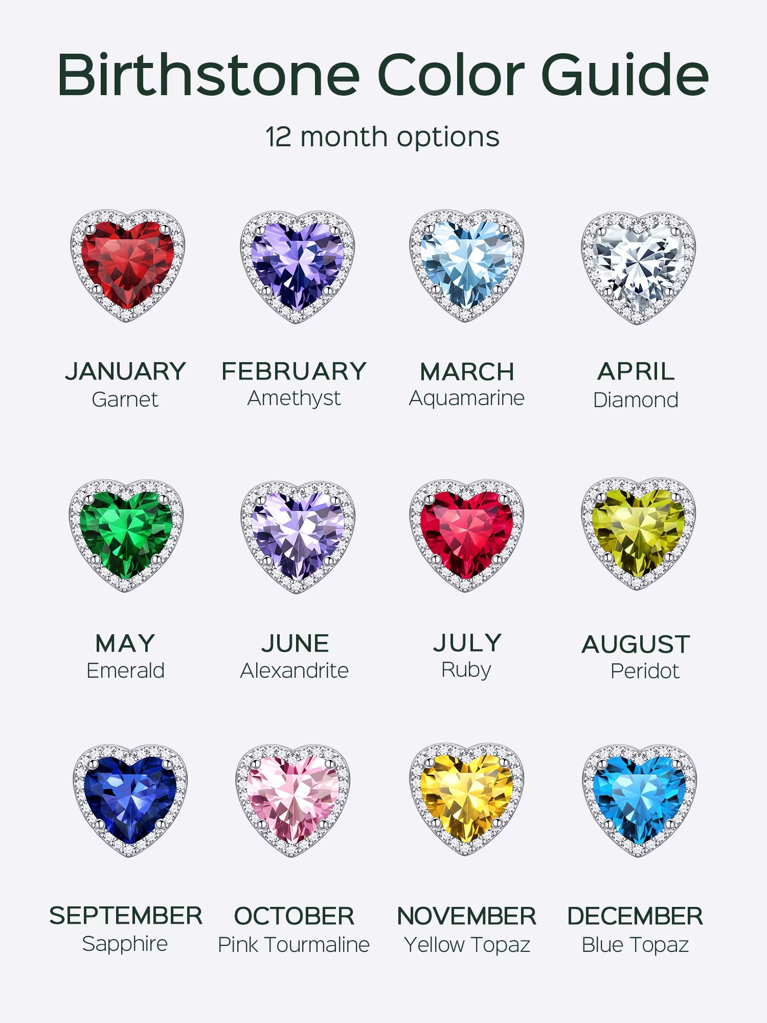 ChicSilver 925 Sterling Silver Birthstone Earrings for Women, January Garnet 8MM/2 Carat Heart CZ Stud Earrings, Birthday Jewelry Gift for Her