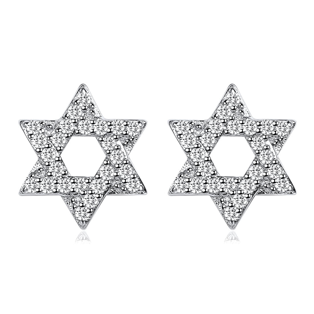 ChicSilver 925 Sterling Silver Jewish Star of David Stud Earrings Fashion Jewelry for Women Men, Silver