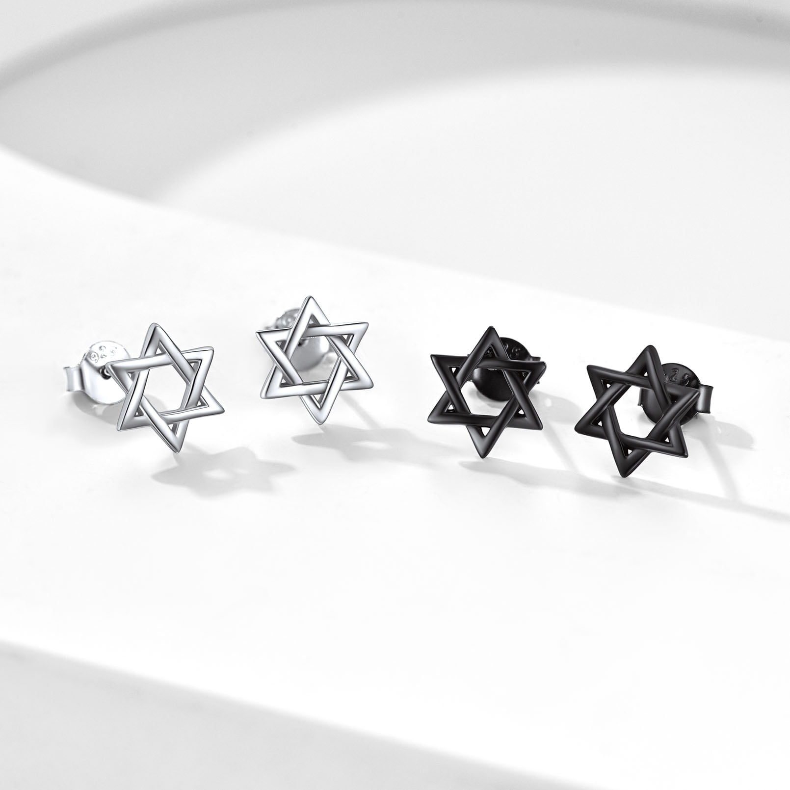 ChicSilver 925 Sterling Silver Jewish Star of David Stud Earrings Fashion Jewelry for Women Men, Silver