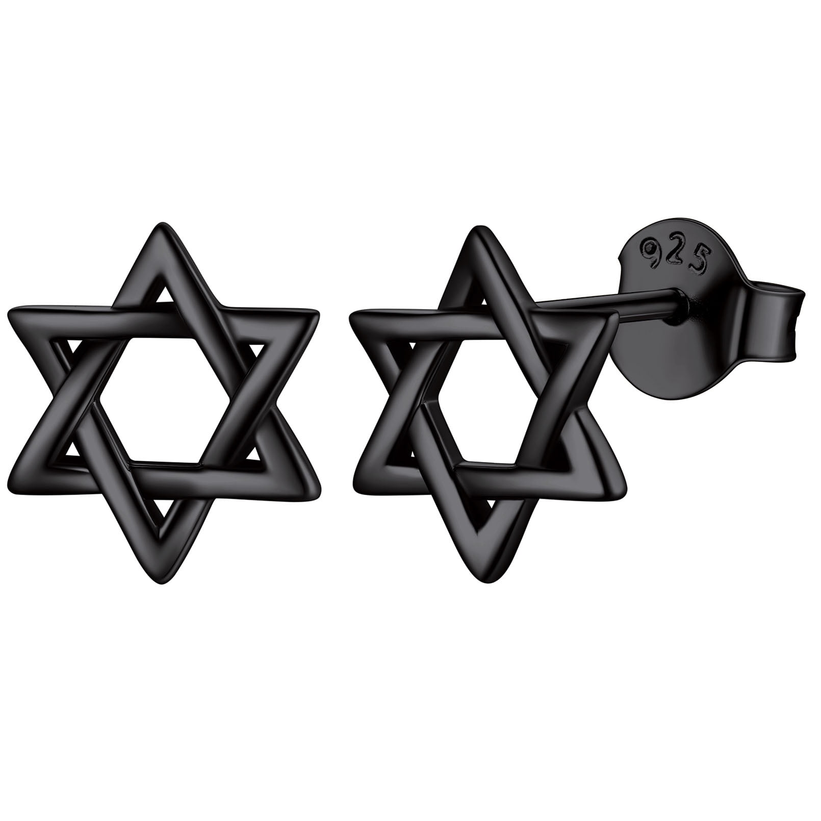 ChicSilver 925 Sterling Silver Jewish Star of David Stud Earrings Fashion Jewelry for Women Men, Silver