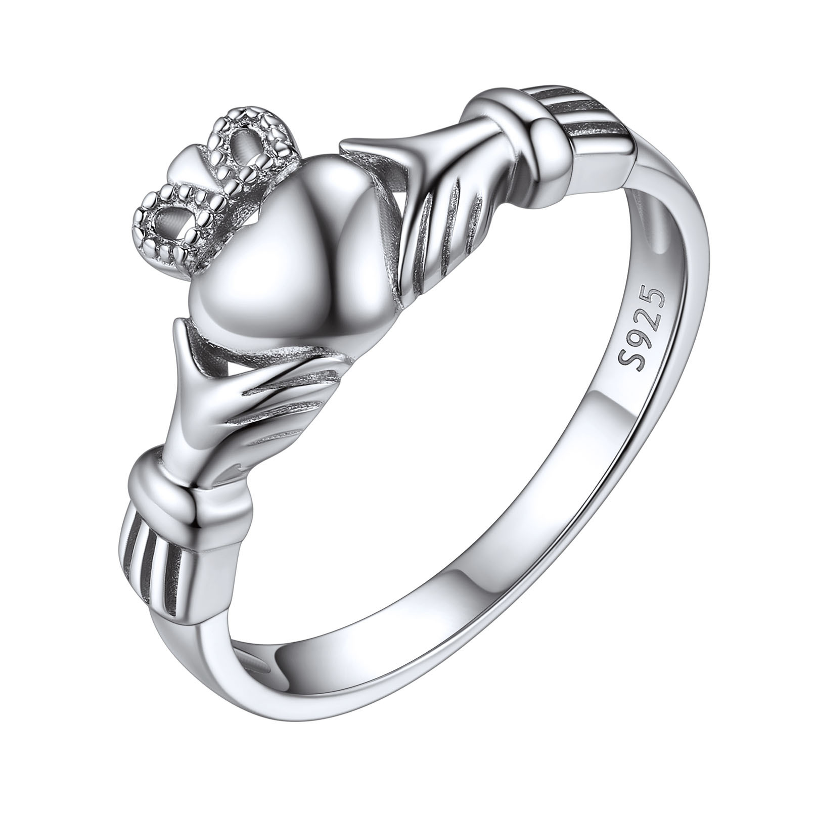 ChicSilver Women's Sterling Silver 925 Celtic Irish Claddagh Friendship Love Heart Engagement Ring Wedding Bridal Sets