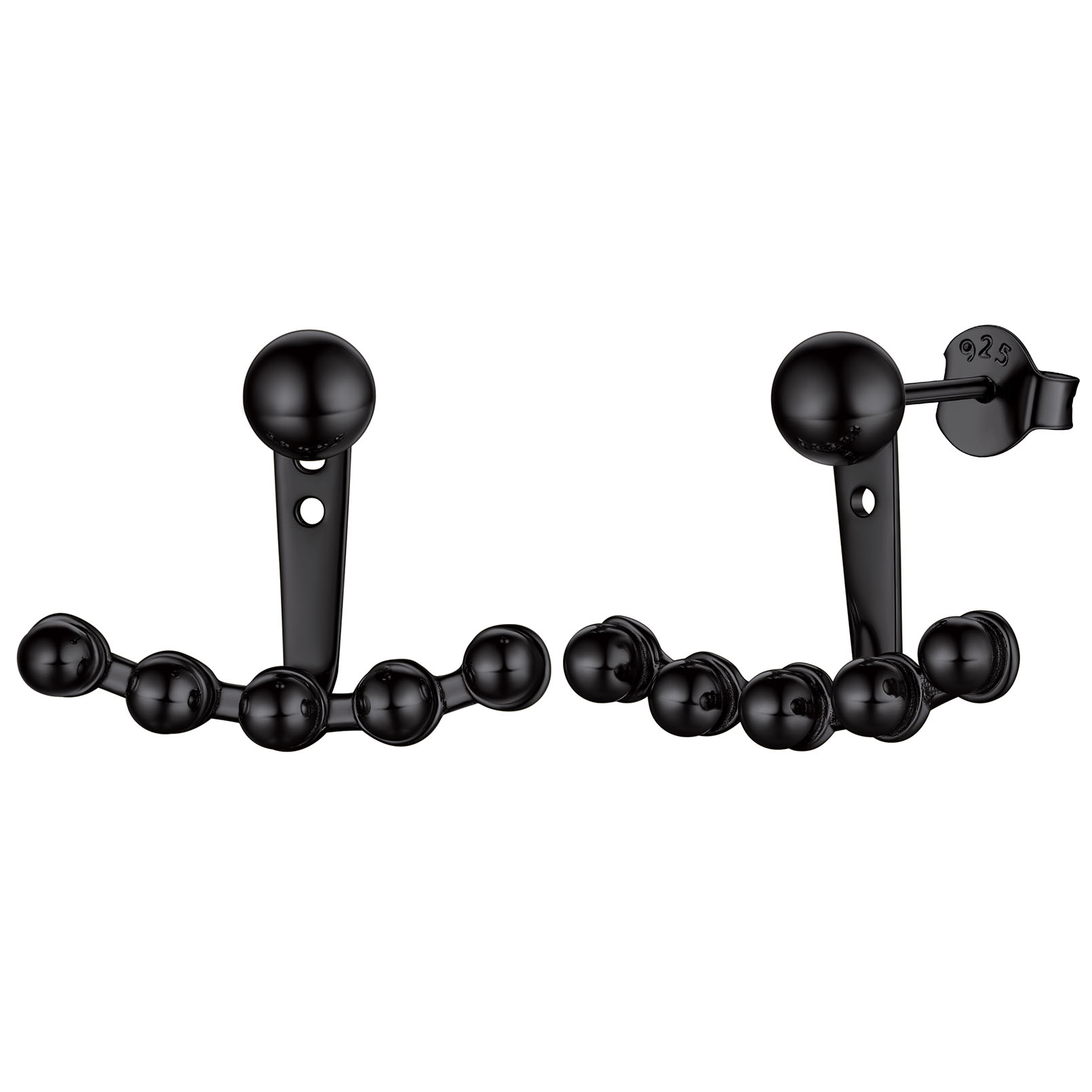 ChicSilver Front Back Stud Earrings Ear Jacket Earrings 925 Sterling Silver Jewelry for Women Girls (Silver)