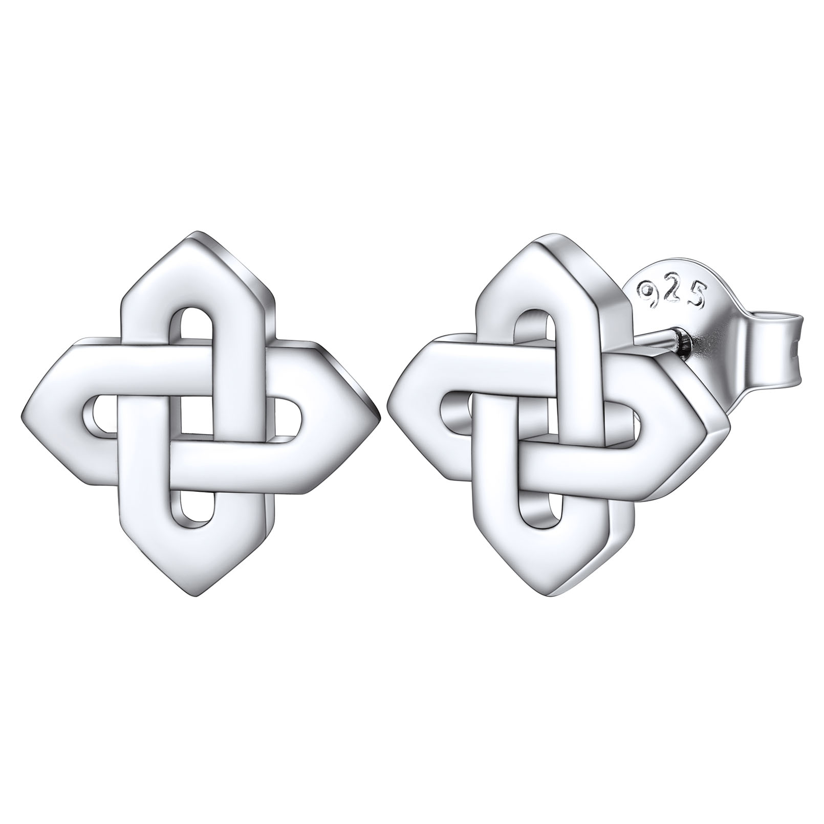 ChicSilver Sterling Silver Celtic Knot Stud Earrings for Women 10 mm Delicate Tiny Triangle Ear Studs Irish Triquetra Celtic Trinity Knot Earrings Irish Small Jewelry
