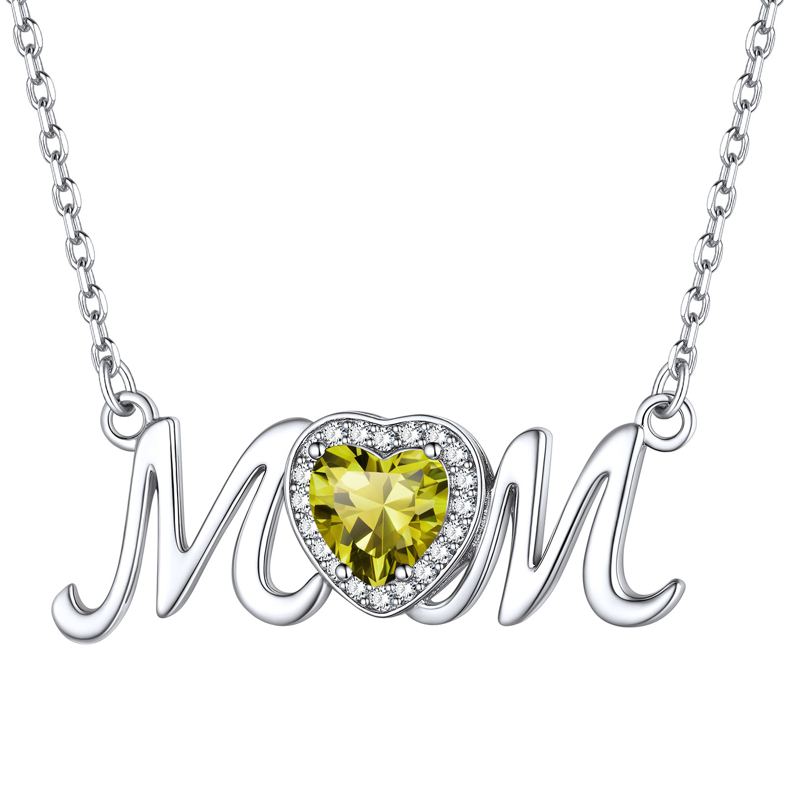 ChicSilver Mom Necklace for Women 925 Sterling Silver Heart Birthstone Jewelry Mothers Day Birthday Christmas Gift from Daughter Son - January