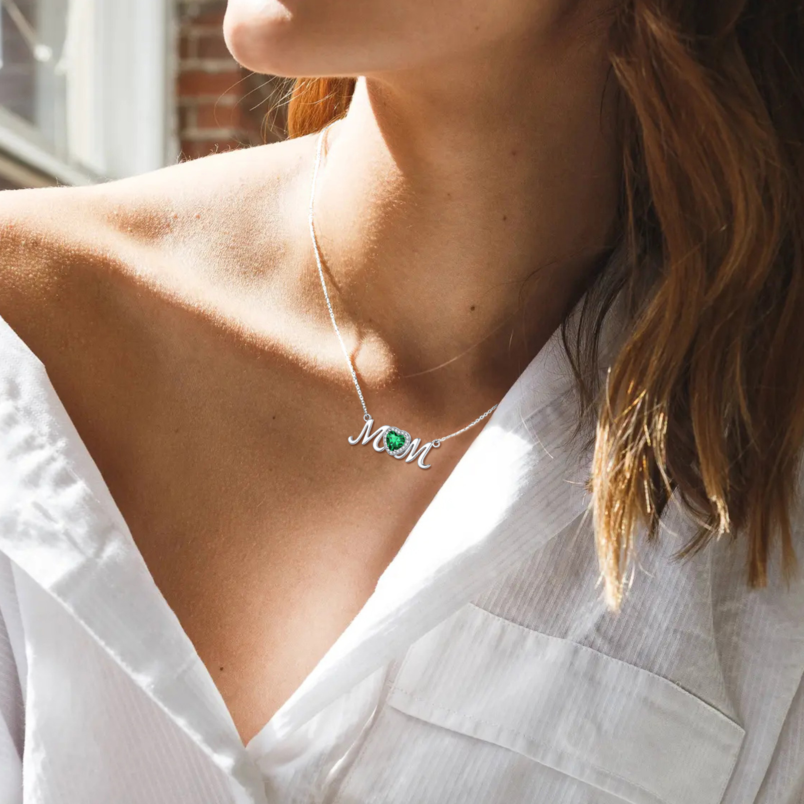 ChicSilver Mom Necklace for Women 925 Sterling Silver Heart Birthstone Jewelry Mothers Day Birthday Christmas Gift from Daughter Son - January