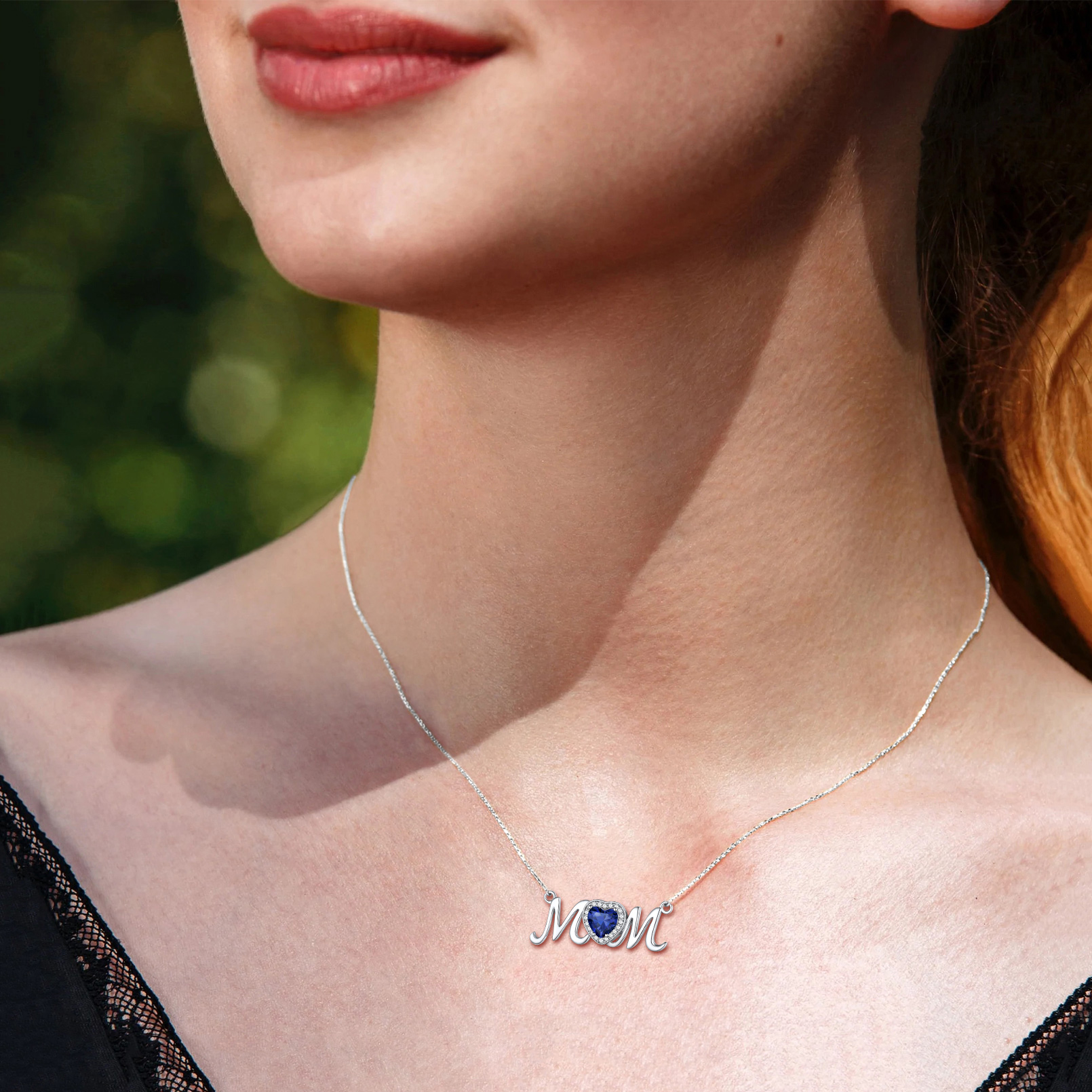 ChicSilver Mom Necklace for Women 925 Sterling Silver Heart Birthstone Jewelry Mothers Day Birthday Christmas Gift from Daughter Son - January