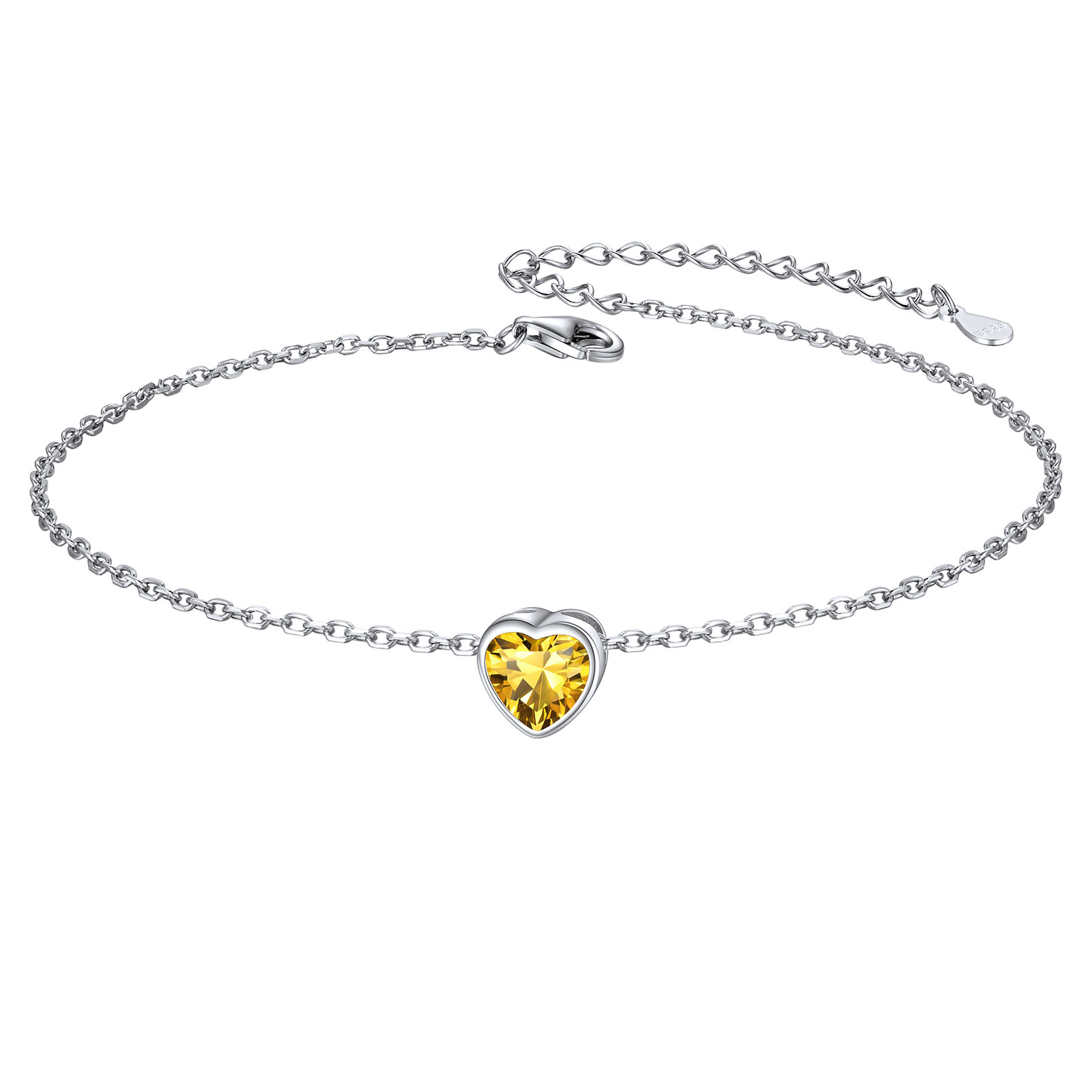 ChicSilver Sterling Silver Anklet Bracelet with Heart March Birthstone Summer Foot Chain Beach Vacation Ankle Jewelry for Women Girls