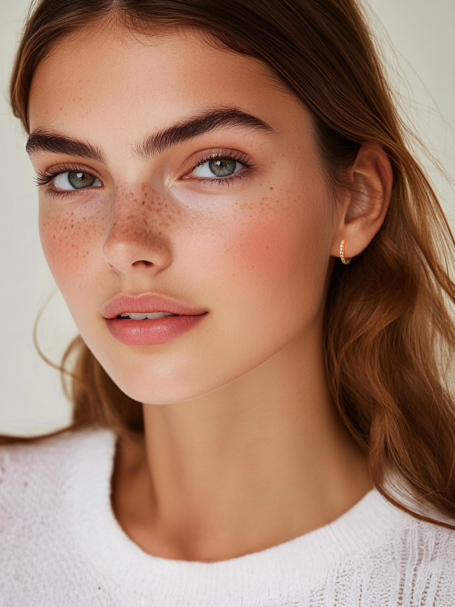 ChicSilver 925 Sterling Silver Small Hoop Earrings for Women Cubic Zirconia 8MM