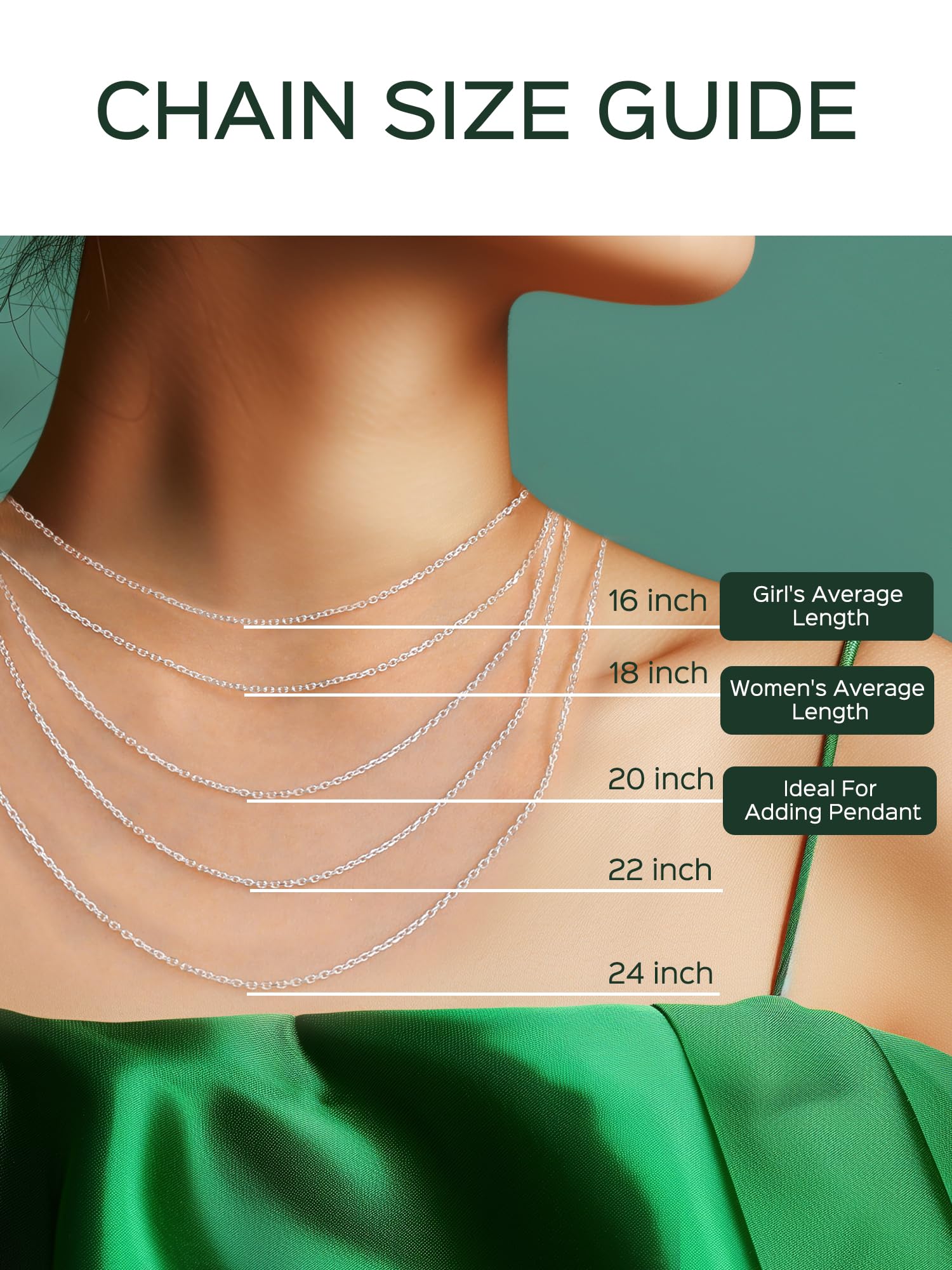 ChicSilver 925 Italian Sterling Silver Necklace Cable Chain for Women 1-2mm Sturdy Thin 16" to 24", Lobster Clasp, Jewelry Unisex