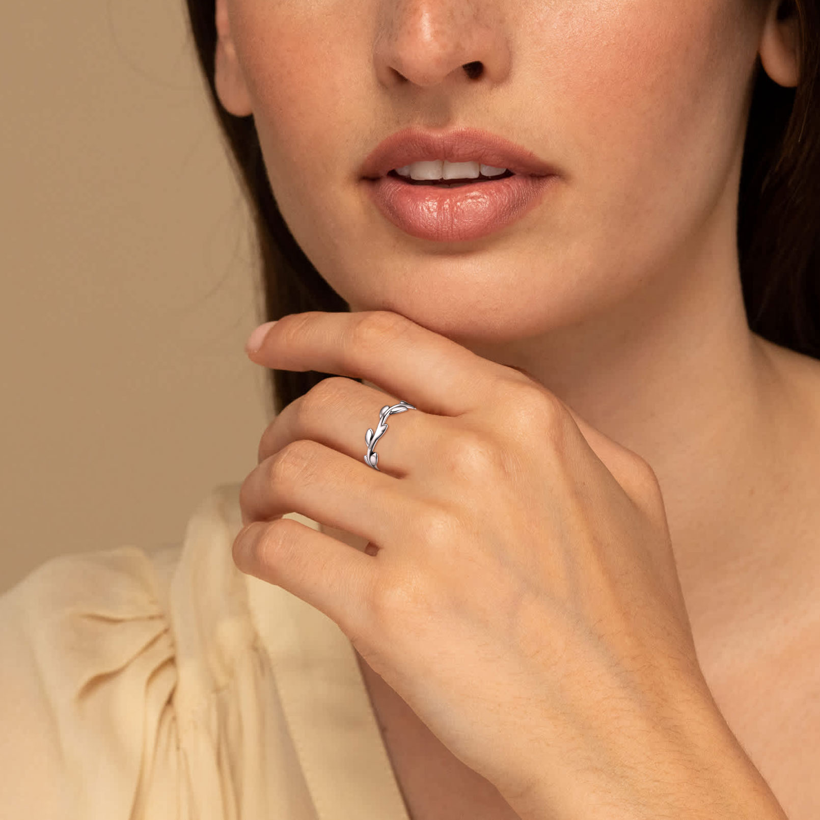 ChicSilver 925 Sterling Silver Ring Olive Leaf Engagement Wedding Band Promise Ring for Women Size 4-12