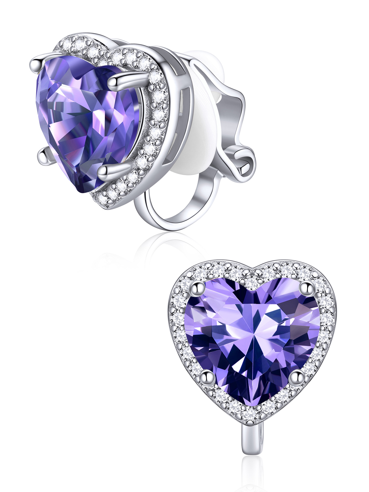 ChicSilver Clip On Earrings Women Hypoallergenic 925 Sterling Silver Birthstone Earrings for Women's Clip-on Earrings