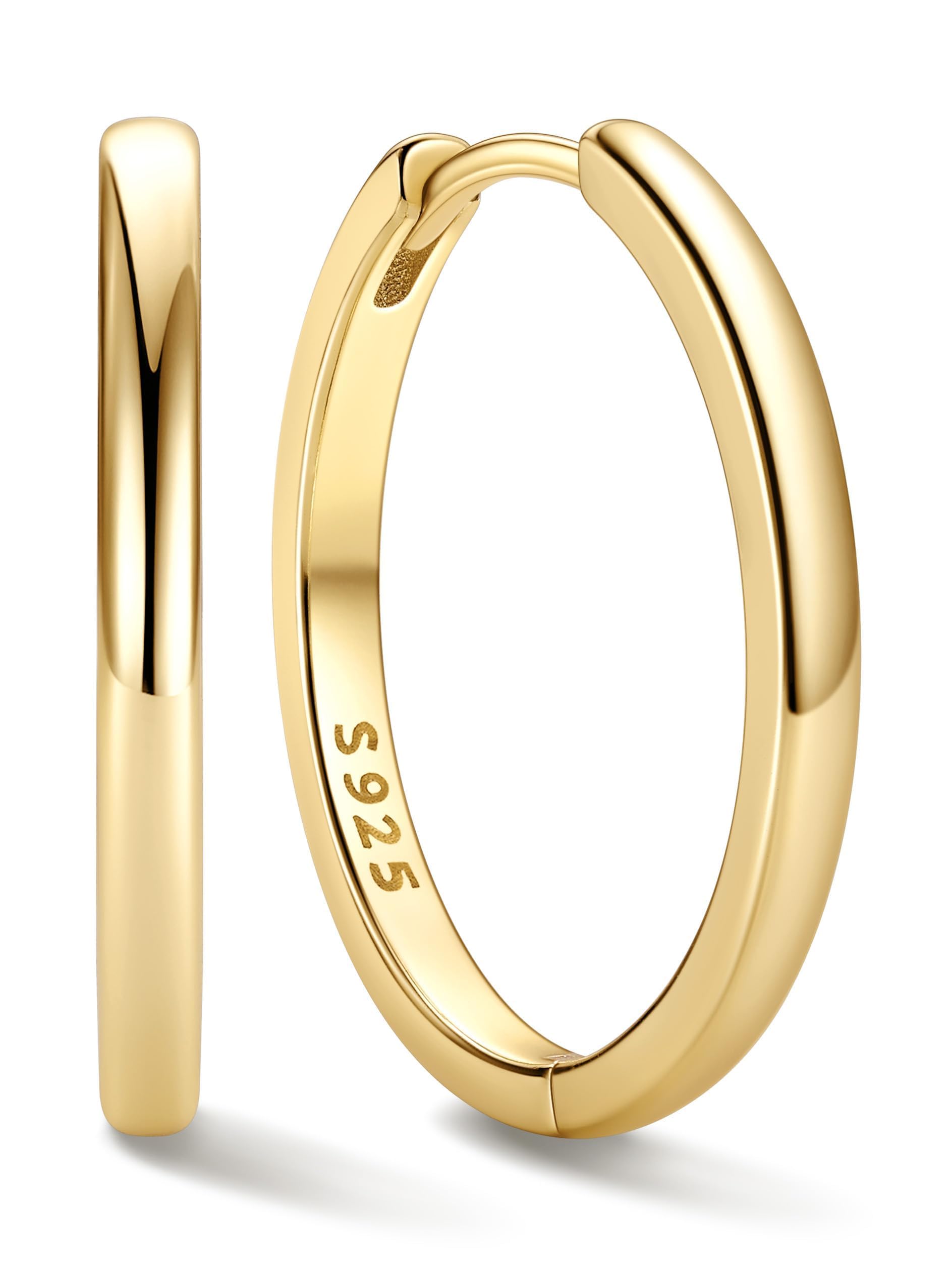 ChicSilver Hypoallergenic 925 Sterling Silver Huggie Earrings for Women Sterling Silver Hoop Earrings for Women Small Hoops