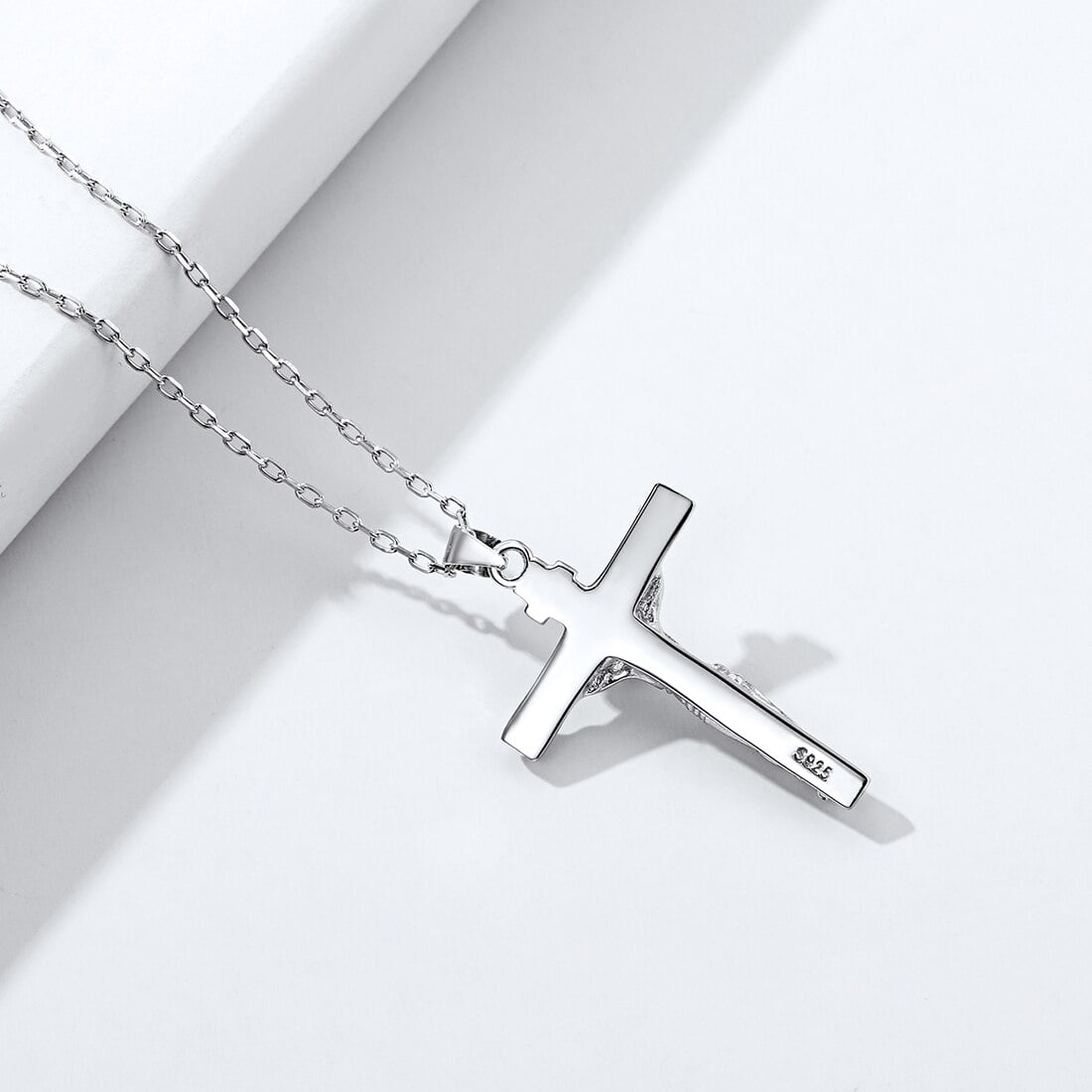 ChicSilver Sterling Silver Crucifix Pendant Unisex Jesus Christ Religious Catholic INRI Cross Necklace - Silver