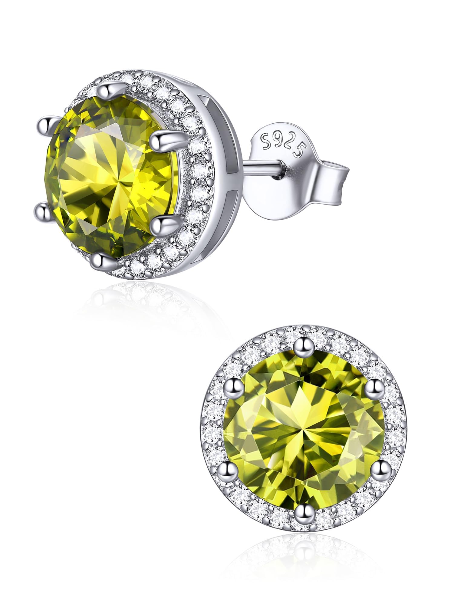 ChicSilver 925 Sterling Silver Birthstone Earrings for Women, January Garnet 8MM/2 Carat Heart CZ Stud Earrings, Birthday Jewelry Gift for Her