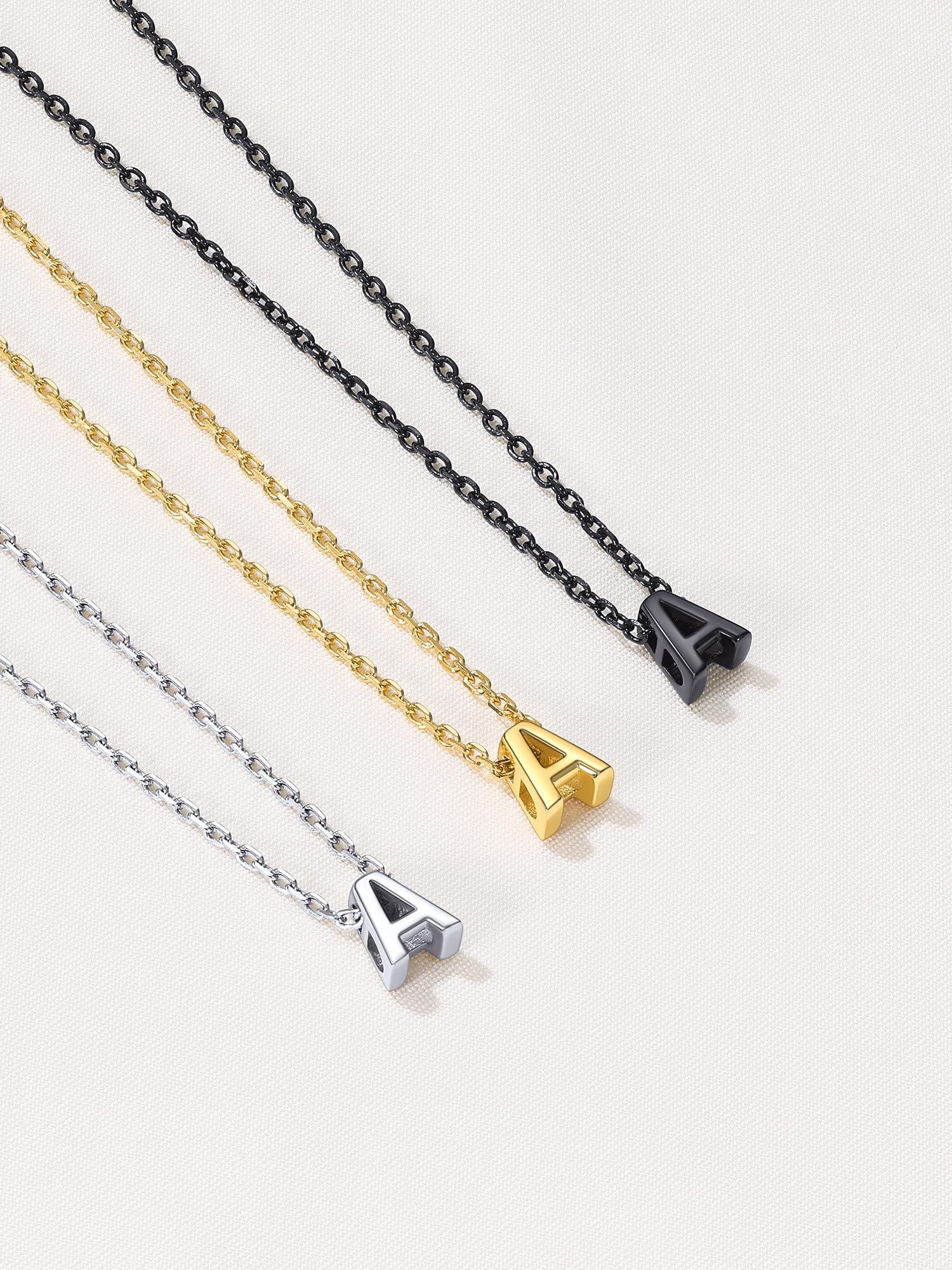 ChicSilver Letter A-Z Necklace 925 Sterling Silver Small Dainty Initial Pendant Necklace Personalized Name Necklace Tiny Alphabet Charm Necklace for Girls