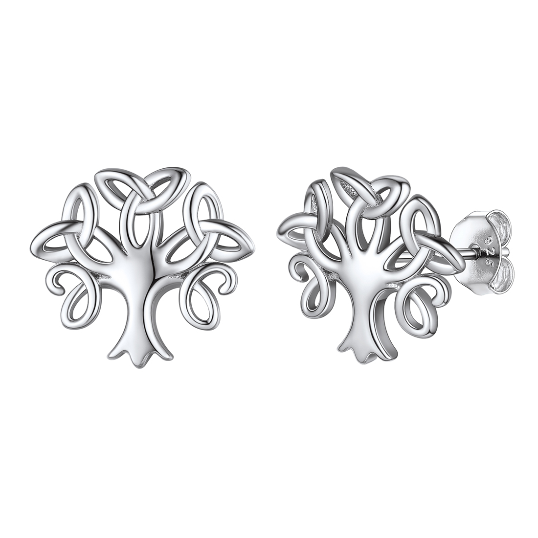 ChicSilver Sterling Silver Celtic Knot Stud Earrings for Women 10 mm Delicate Tiny Triangle Ear Studs Irish Triquetra Celtic Trinity Knot Earrings Irish Small Jewelry