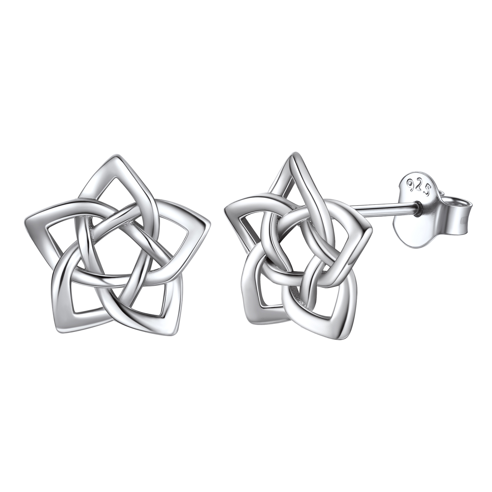 ChicSilver Sterling Silver Celtic Knot Stud Earrings for Women 10 mm Delicate Tiny Triangle Ear Studs Irish Triquetra Celtic Trinity Knot Earrings Irish Small Jewelry