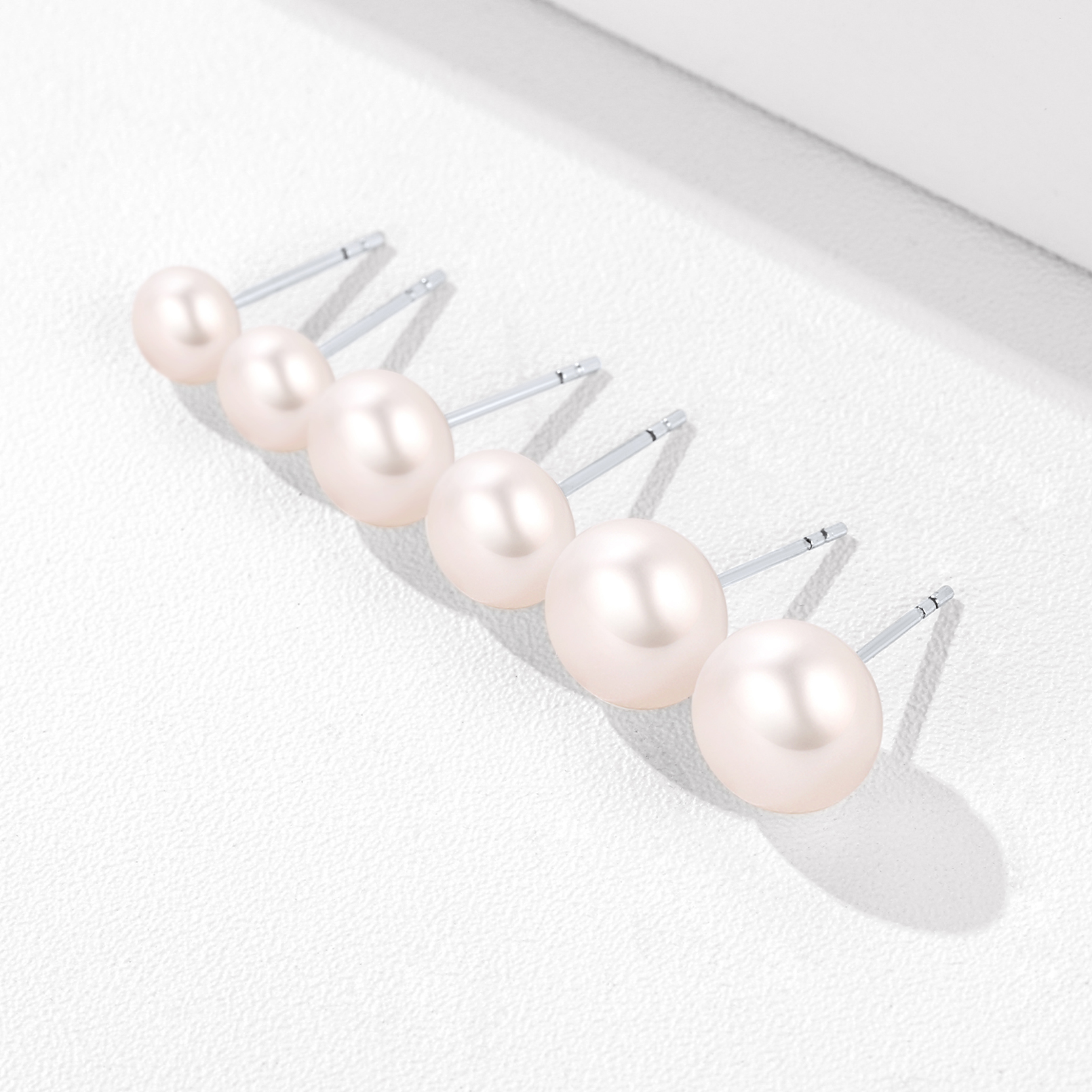 ChicSilver Pearl Earrings for Women 4mm Freshwater Cultured White Button Pearl Stud Earrings 925 Sterling Silver