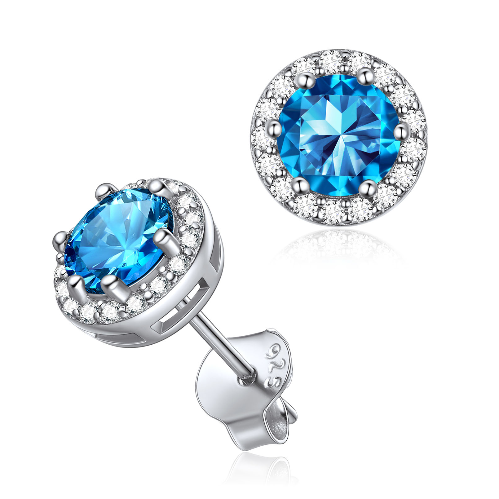 ChicSilver 925 Sterling Silver Birthstone Stud Earrings for Women Hypoallergenic Created Garnet Halo Heart Stud Earrings 5MM January Birthday Jewelry Gift