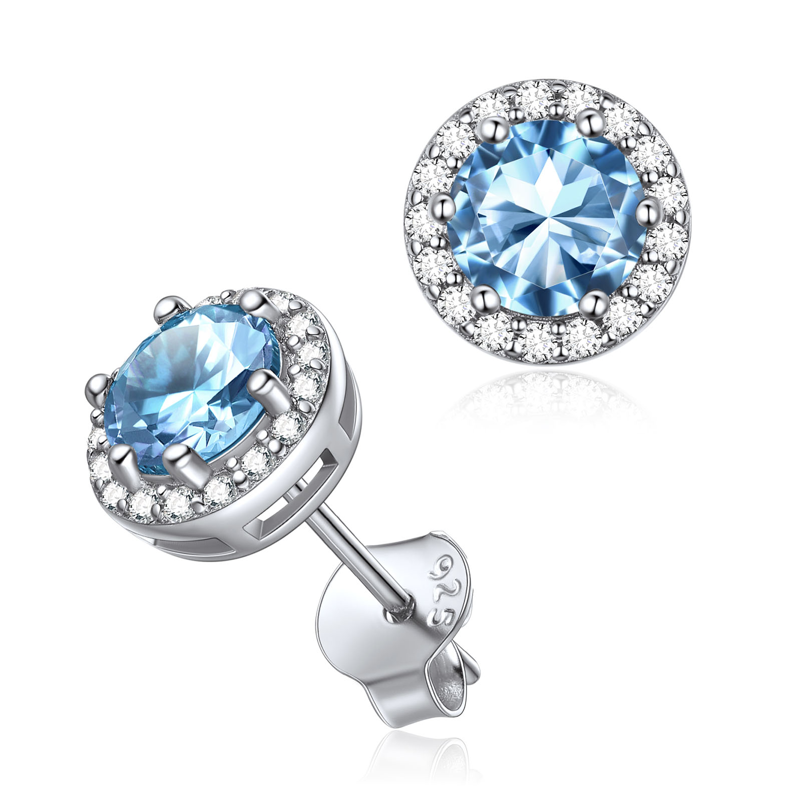 ChicSilver 925 Sterling Silver Birthstone Stud Earrings for Women Hypoallergenic Created Garnet Halo Heart Stud Earrings 5MM January Birthday Jewelry Gift