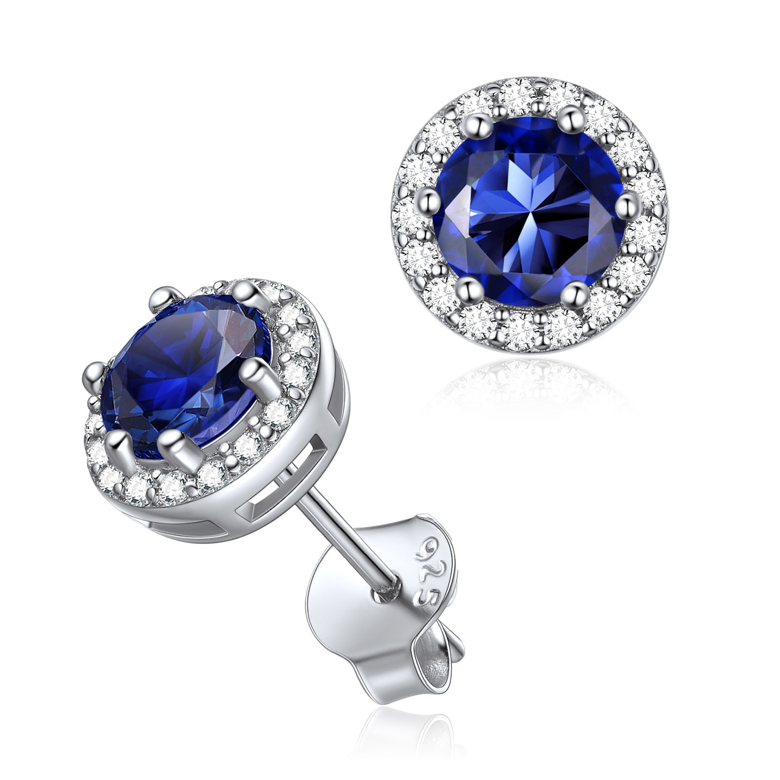 ChicSilver 925 Sterling Silver Birthstone Stud Earrings for Women Hypoallergenic Created Garnet Halo Heart Stud Earrings 5MM January Birthday Jewelry Gift