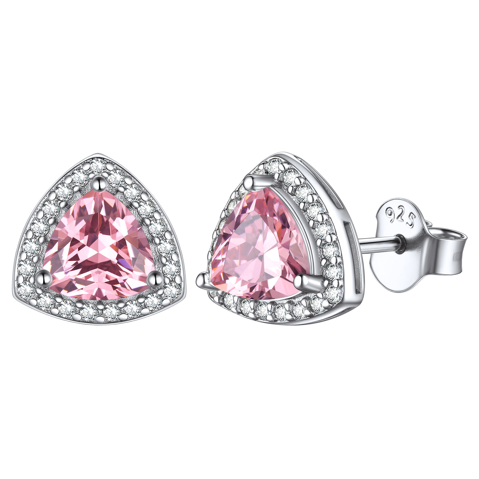 ChicSilver 925 Sterling Silver Birthstone Stud Earrings for Women Hypoallergenic Created Garnet Halo Heart Stud Earrings 5MM January Birthday Jewelry Gift