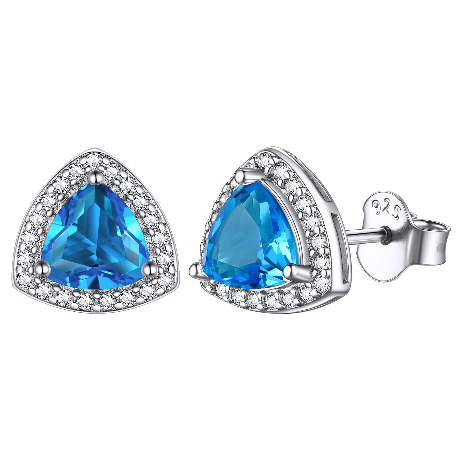 ChicSilver 925 Sterling Silver Birthstone Stud Earrings for Women Hypoallergenic Created Garnet Halo Heart Stud Earrings 5MM January Birthday Jewelry Gift