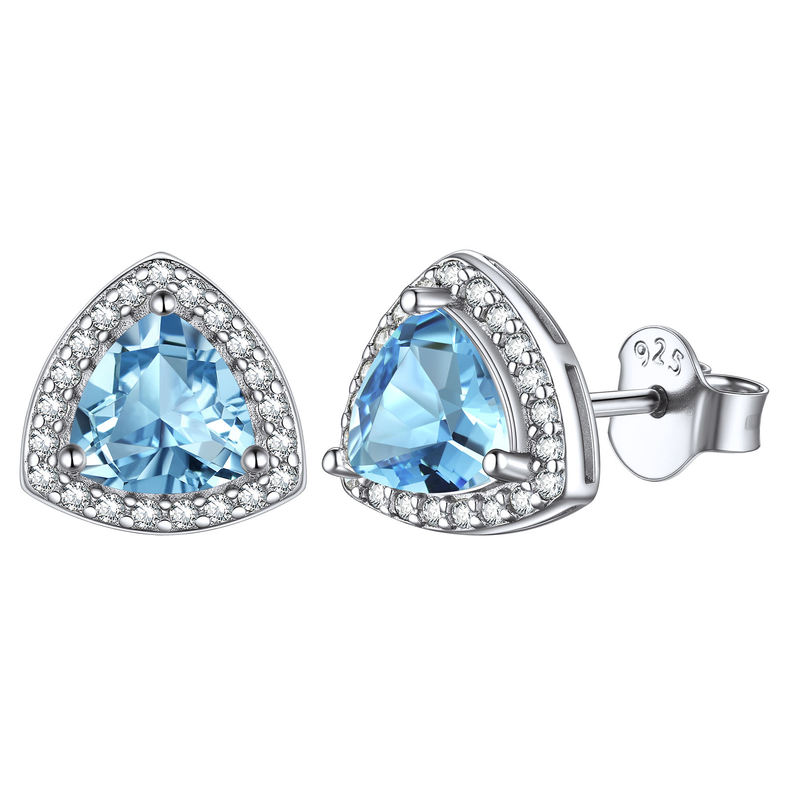 ChicSilver 925 Sterling Silver Birthstone Stud Earrings for Women Hypoallergenic Created Garnet Halo Heart Stud Earrings 5MM January Birthday Jewelry Gift